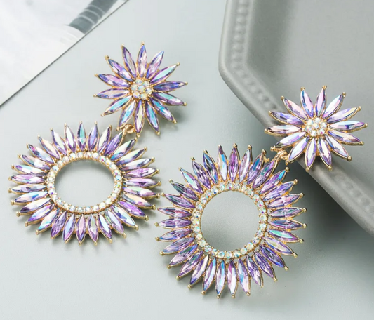 Geometric Hollow Rhinestone Earrings