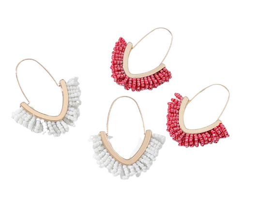 Acrylic Beaded Hoop Earrings
