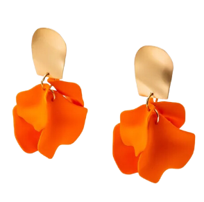 Color Coated Petal Fringe Earrings