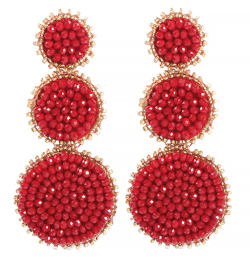 Handmade Rice Beads Geometric Earrings