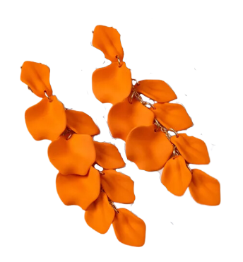 Color Coated Petal Drop Earrings