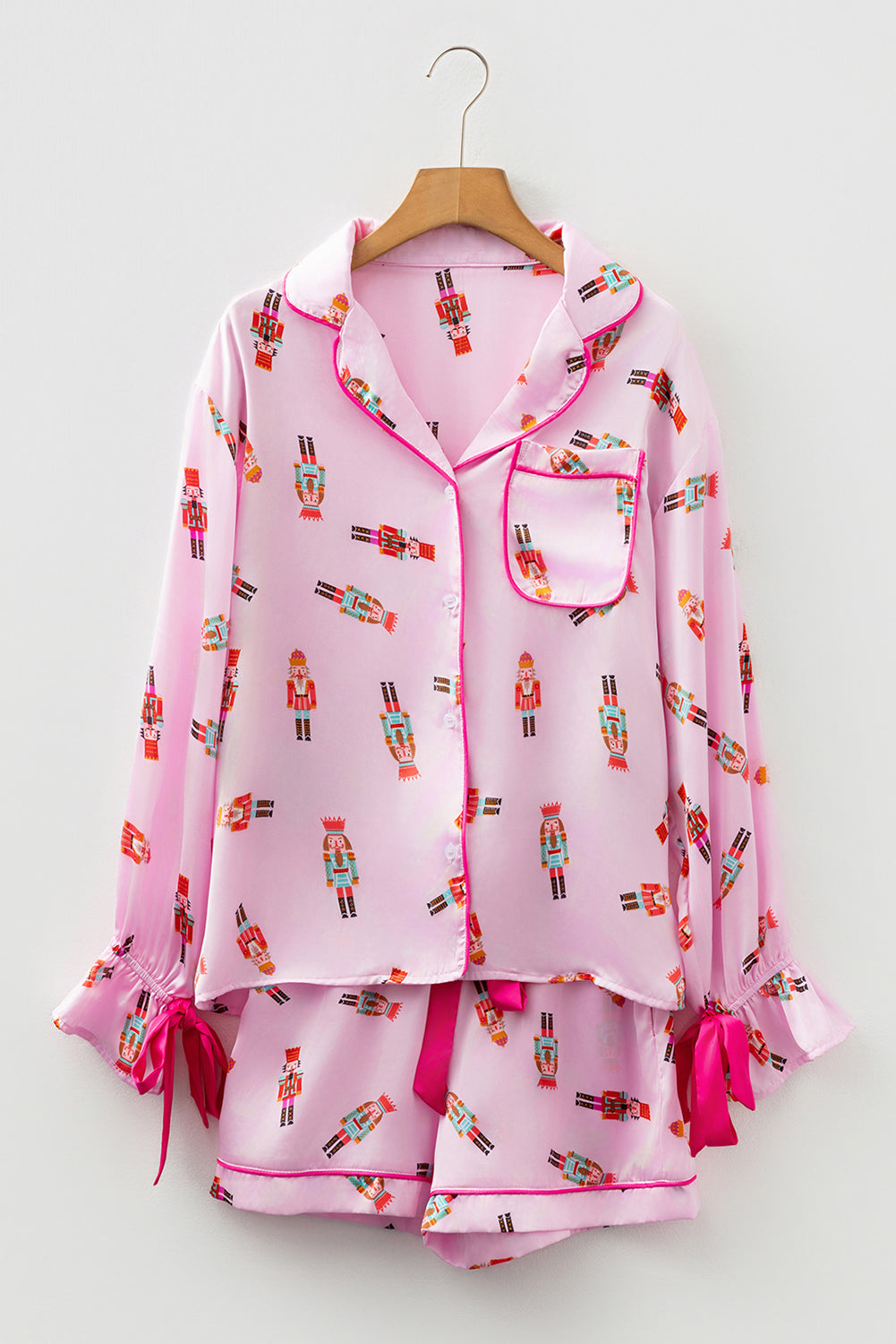Pink Nutcracker Silk Pajama Set