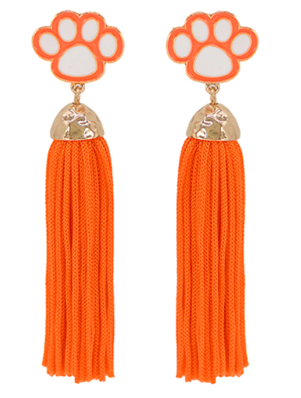 Paw Print Tassel Earrings