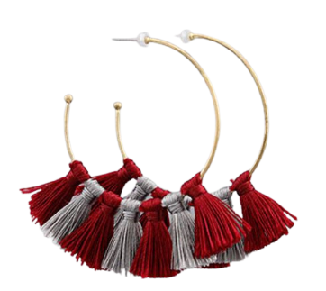 College Color Tassel Earrings