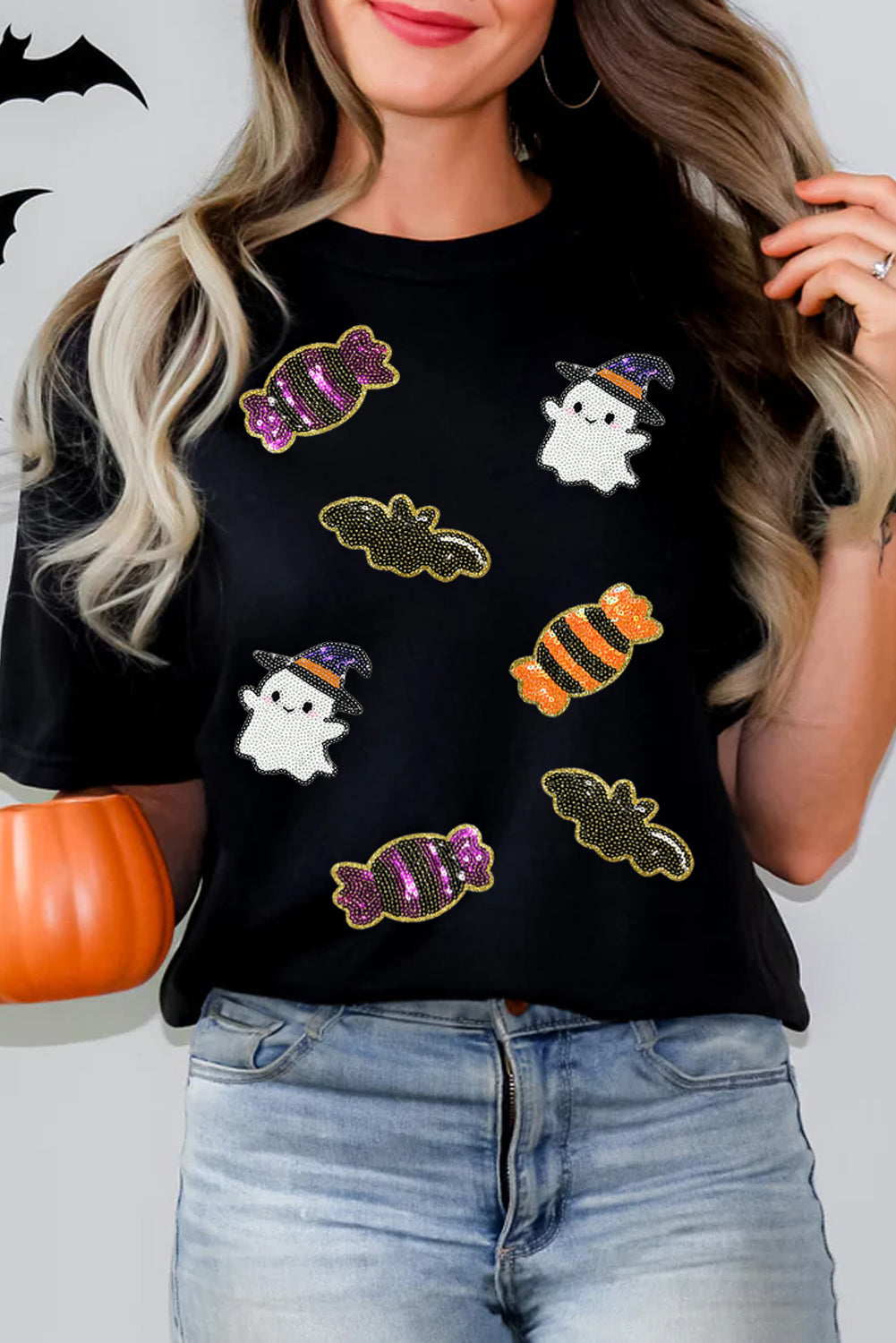 Sequined Halloween Spirit  Tee