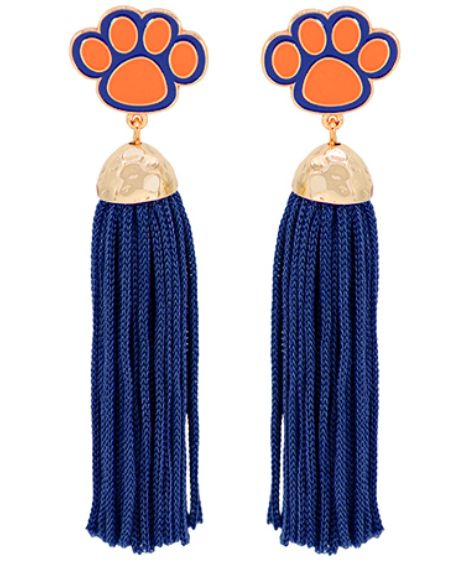 Paw Print Tassel Earrings