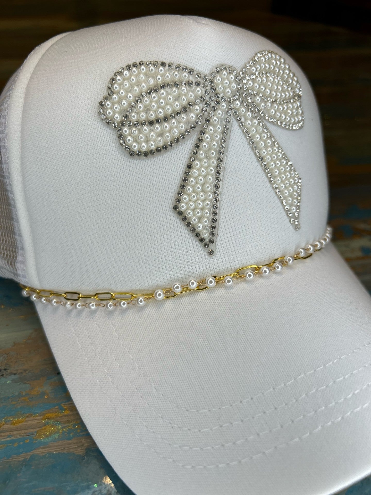 Rhinestone Bow Hat