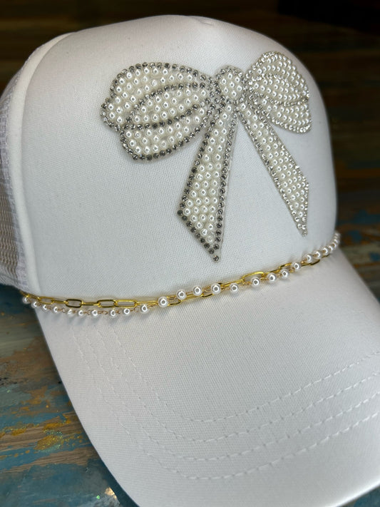 Rhinestone Bow Hat