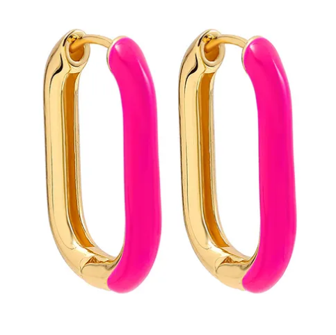 Alloy Drop U-shaped Buckle Earrings