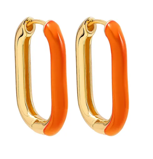 Alloy Drop U-shaped Buckle Earrings