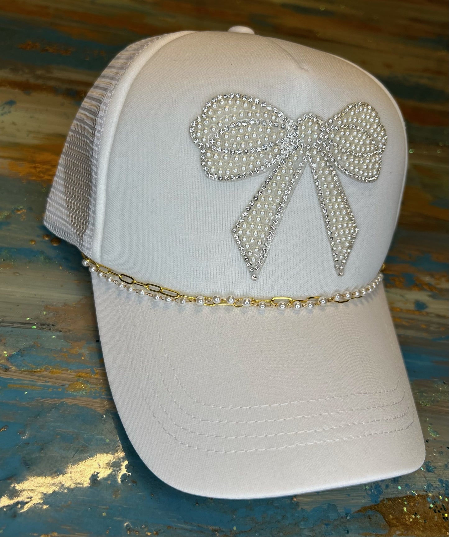 Rhinestone Bow Hat