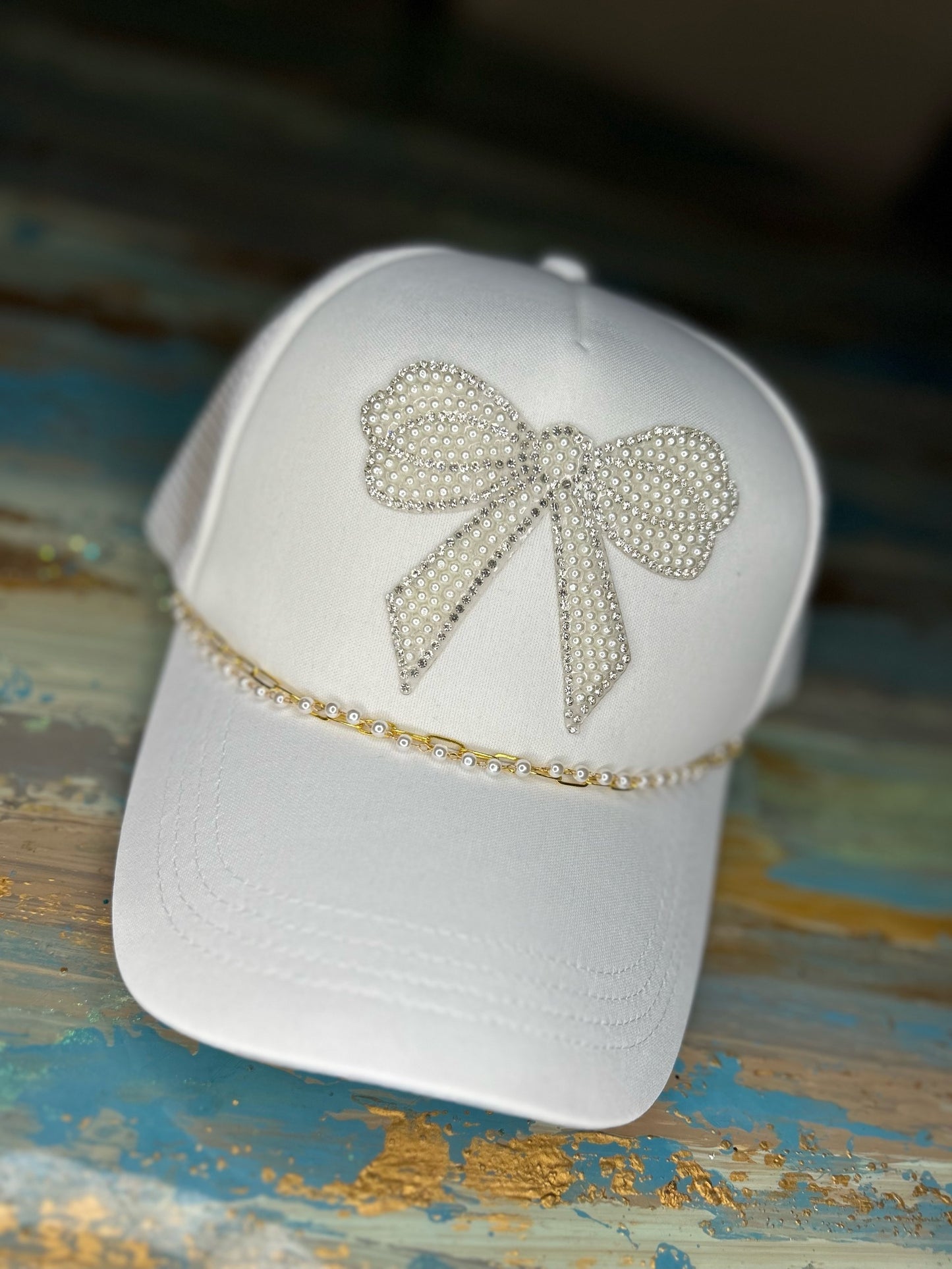 Rhinestone Bow Hat
