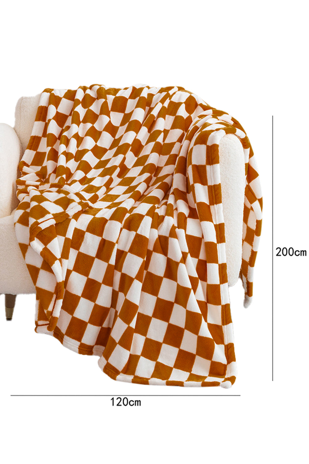 Orange Checkerboard Printed Soft Throw Blanket 120*200cm