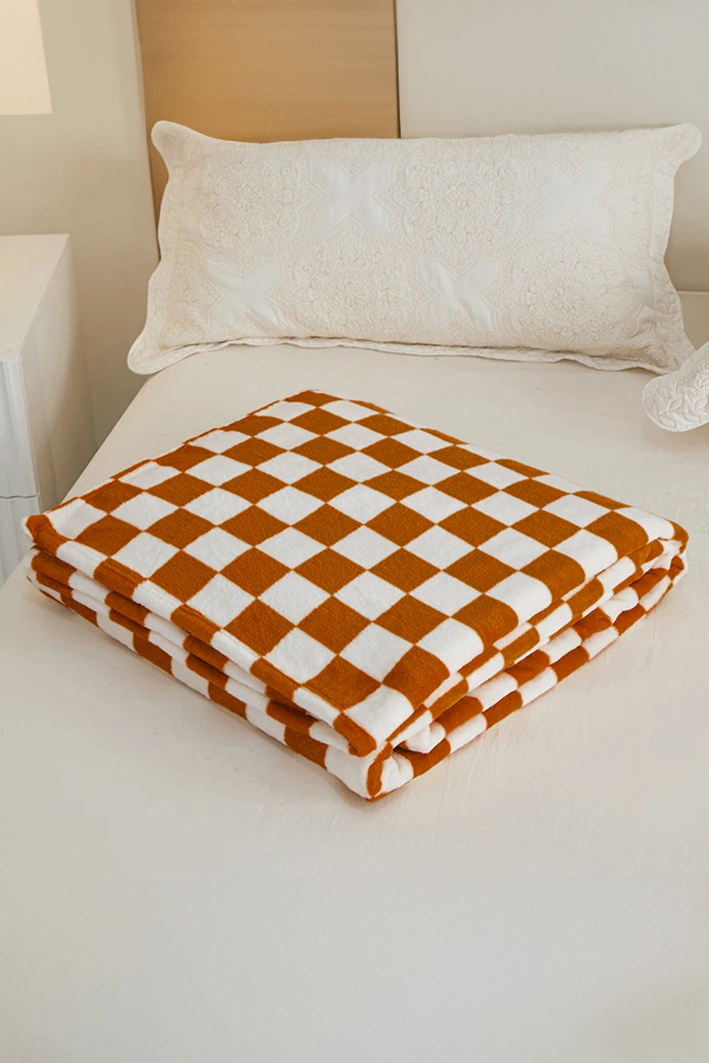Orange Checkerboard Printed Soft Throw Blanket 120*200cm