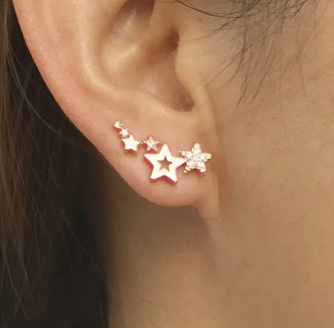 Rhinestone Mini Star Studs