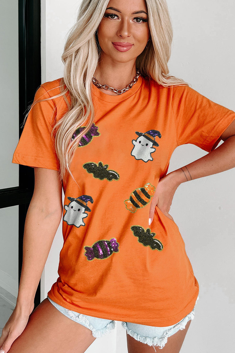 Sequined Halloween Spirit  Tee