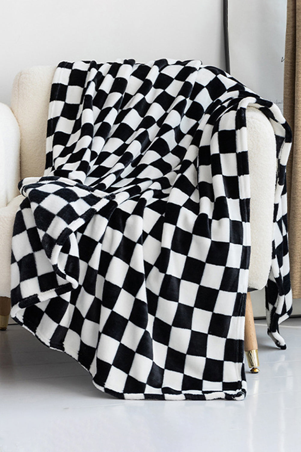 Orange Checkerboard Printed Soft Throw Blanket 120*200cm