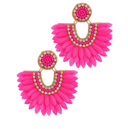 Sequin Bead Feather Earrings