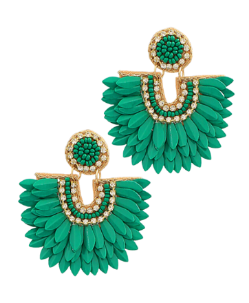 Sequin Bead Feather Earrings