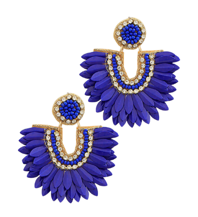 Sequin Bead Feather Earrings