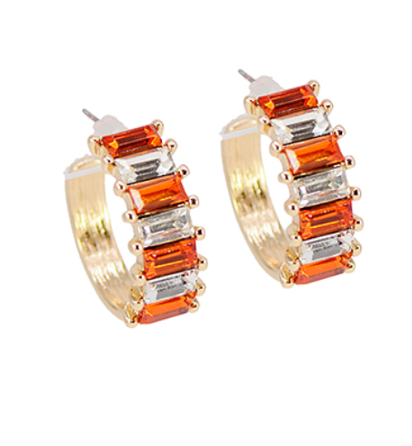 Game Day Baguette Glass Hoops