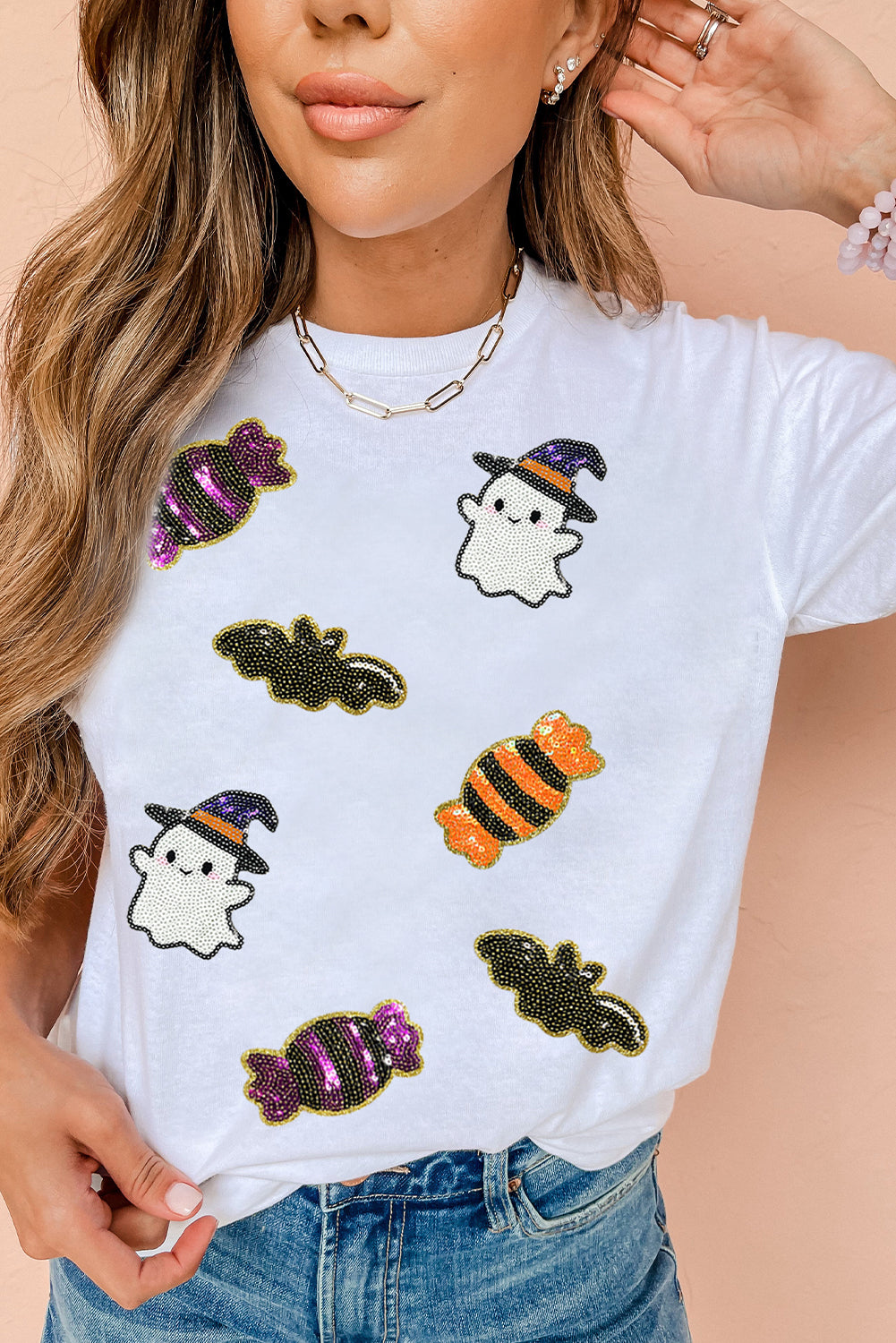 Sequined Halloween Spirit  Tee
