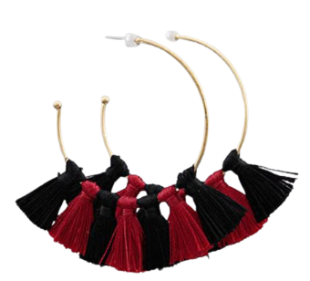 College Color Tassel Earrings