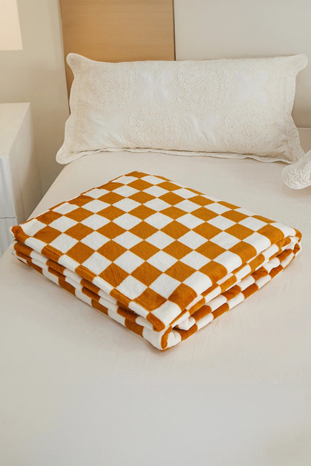Orange Checkerboard Printed Soft Throw Blanket 120*200cm