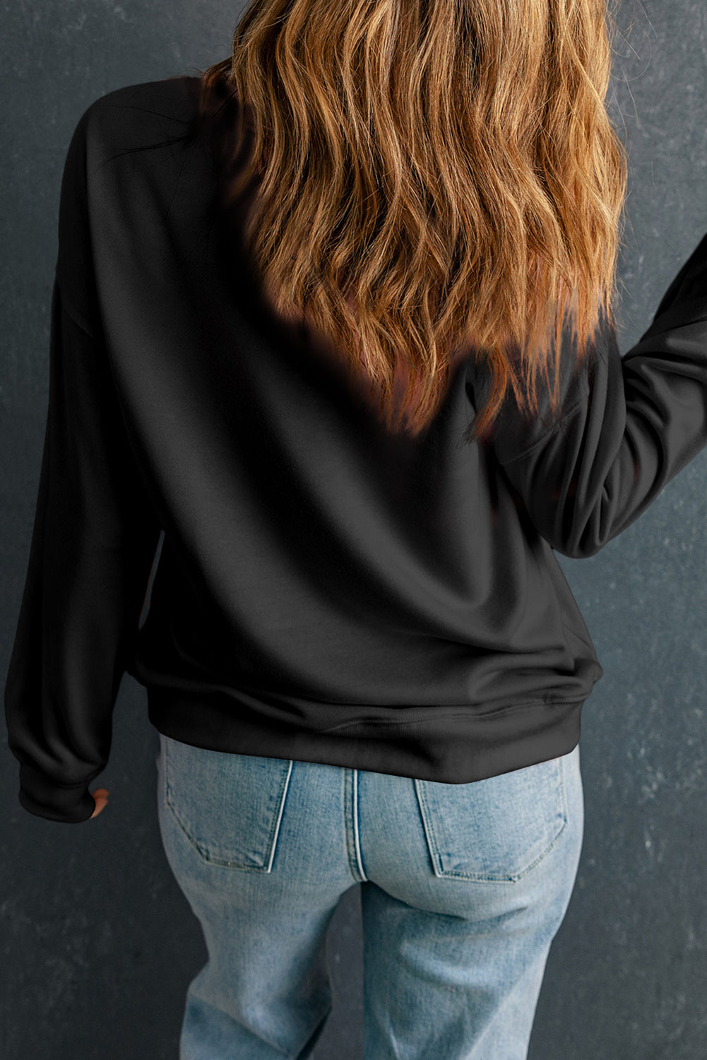 Black Christmas Candy Cane Sequins Sweatshirt