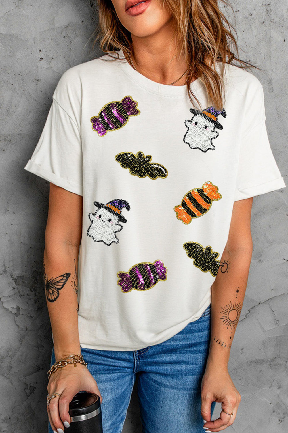 Sequined Halloween Spirit  Tee