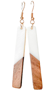 Geometric Resin & Wood Earrings