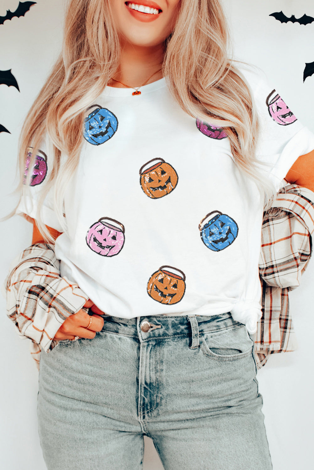 Sequin Pumpkin T Shirt