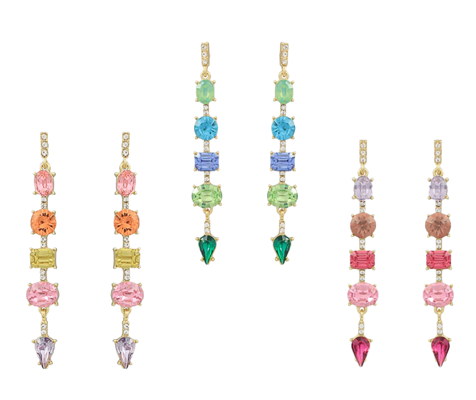 Glass Multi Shape Drop Earrings