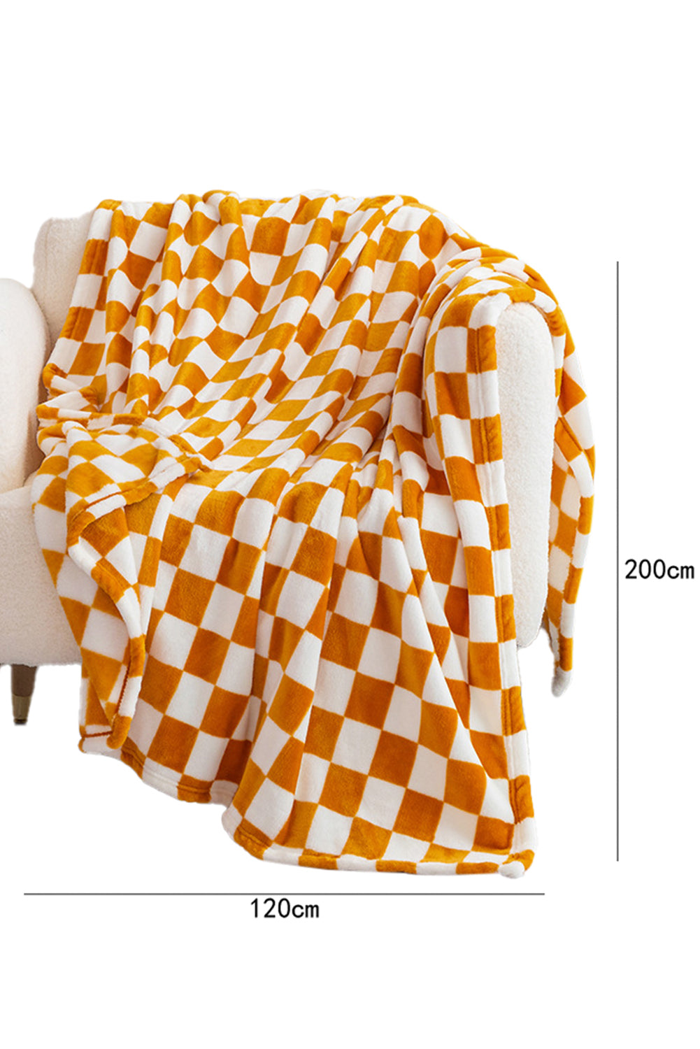 Orange Checkerboard Printed Soft Throw Blanket 120*200cm