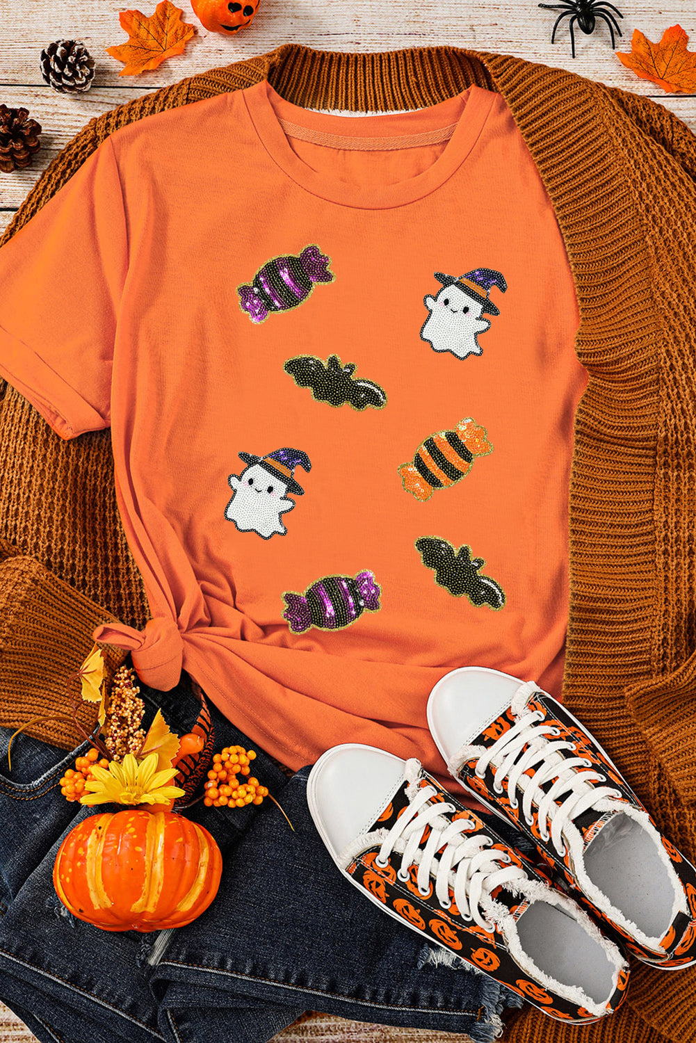 Sequined Halloween Spirit  Tee