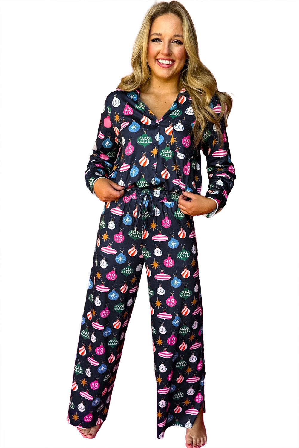 Colorful Christmas Lights Pajama Set