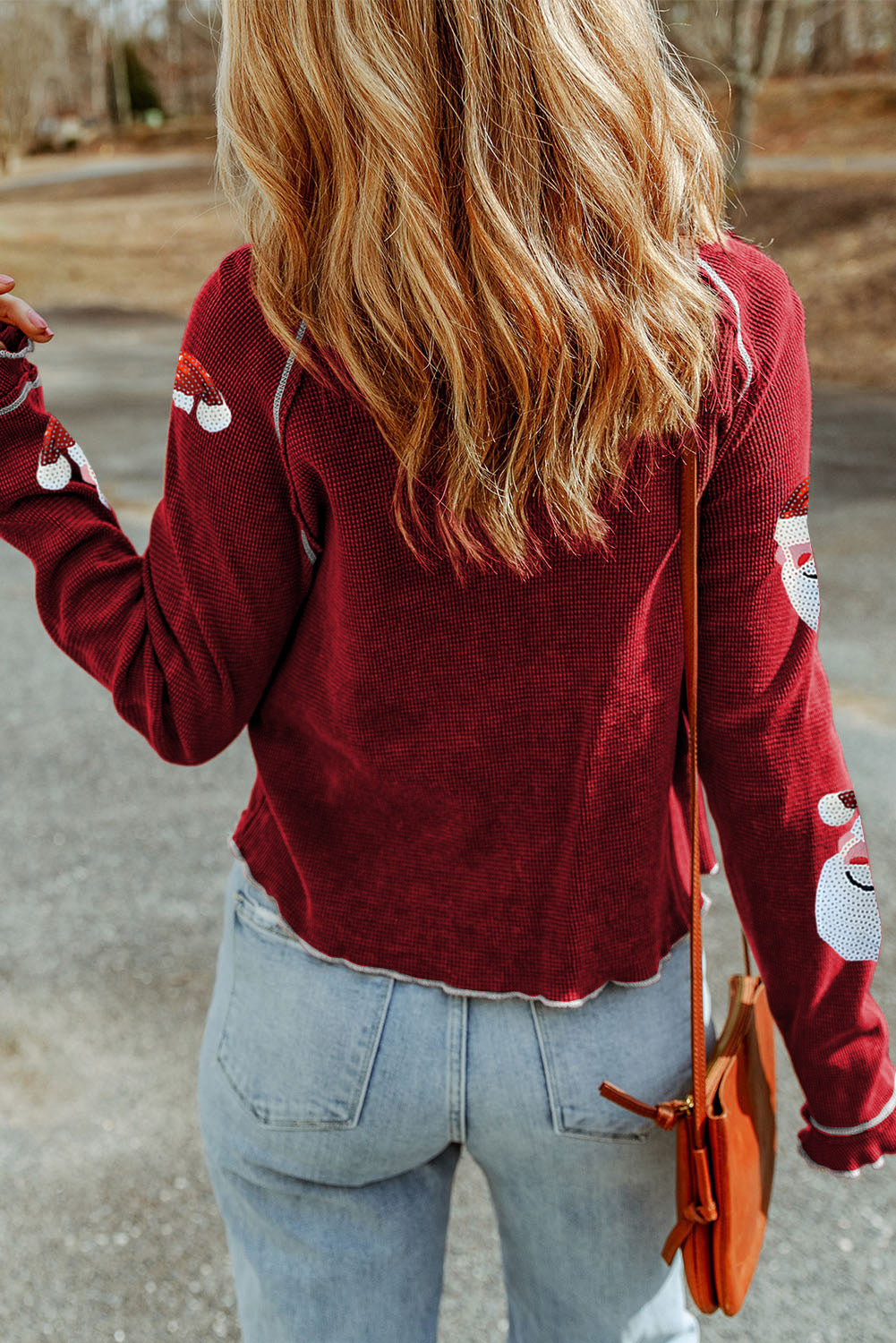 Red Sequin Santa Claus Sweatshirt