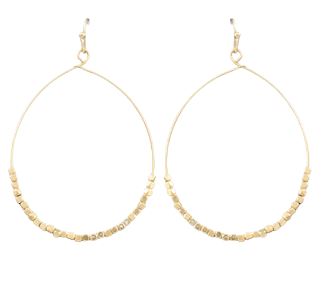 Gold Beaded Hoops