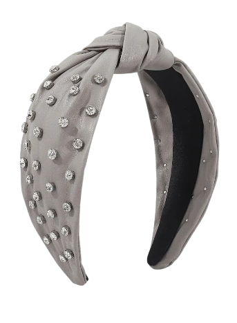 Leather And Rhinestone Headband