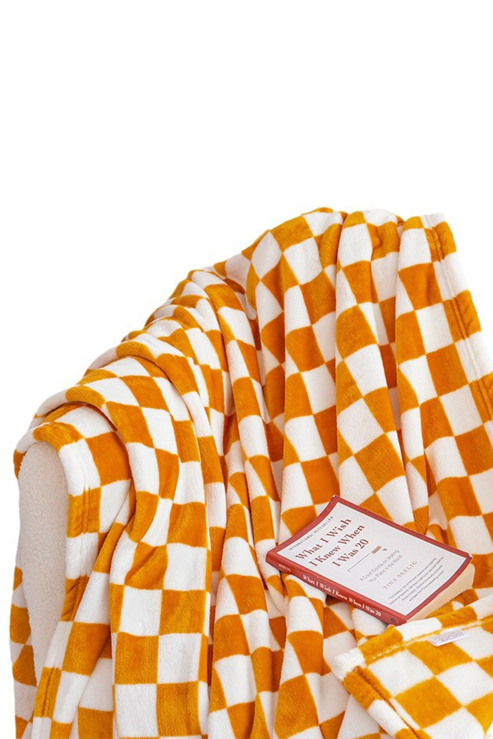 Orange Checkerboard Printed Soft Throw Blanket 120*200cm