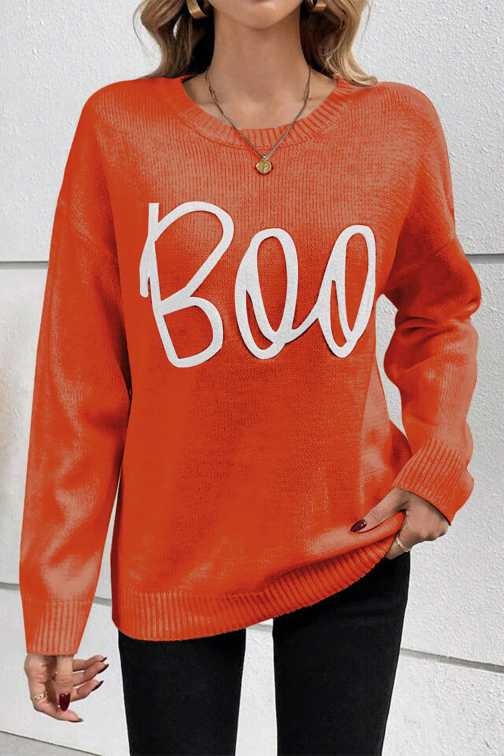 Halloween Boo Knit Sweater