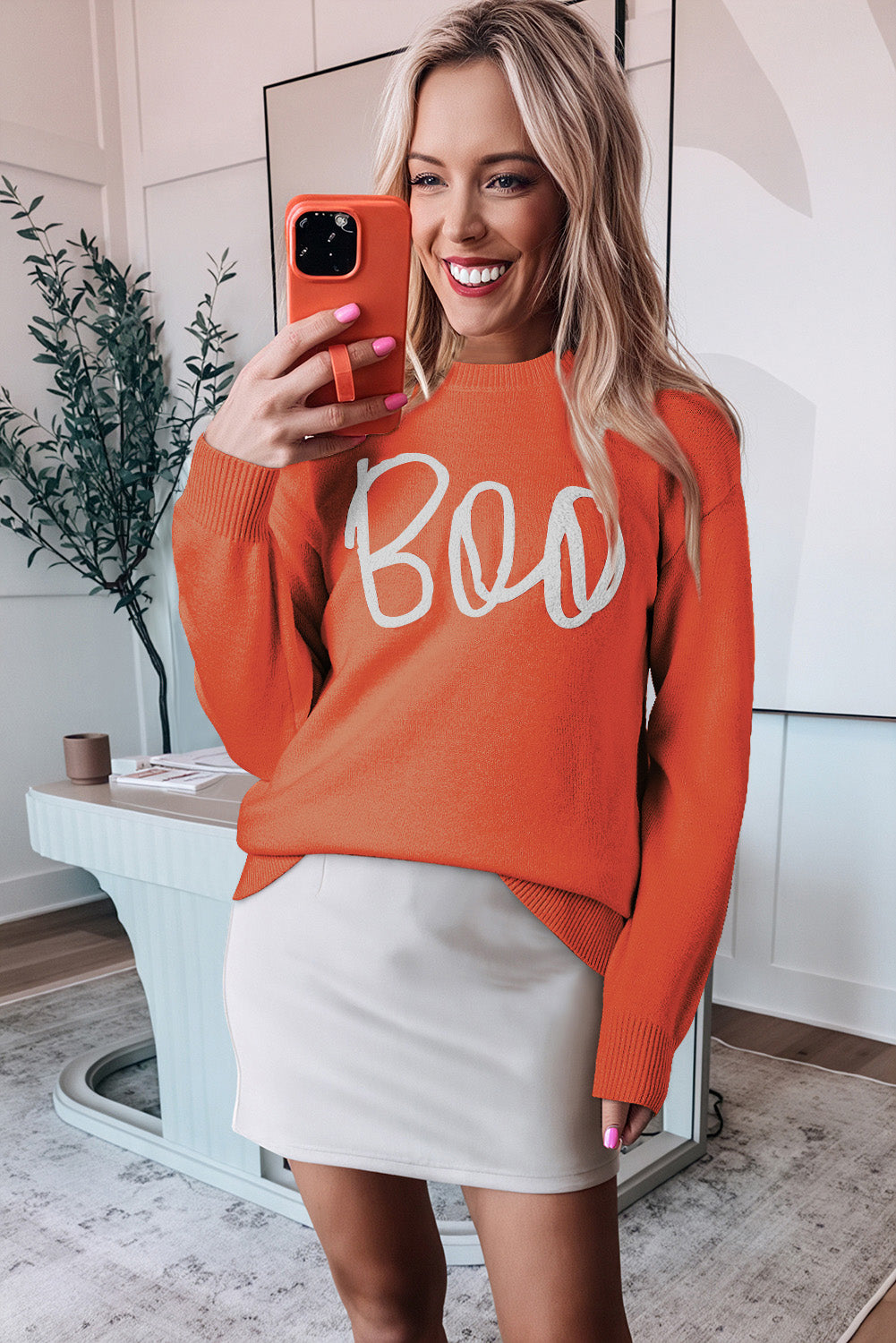 Halloween Boo Knit Sweater