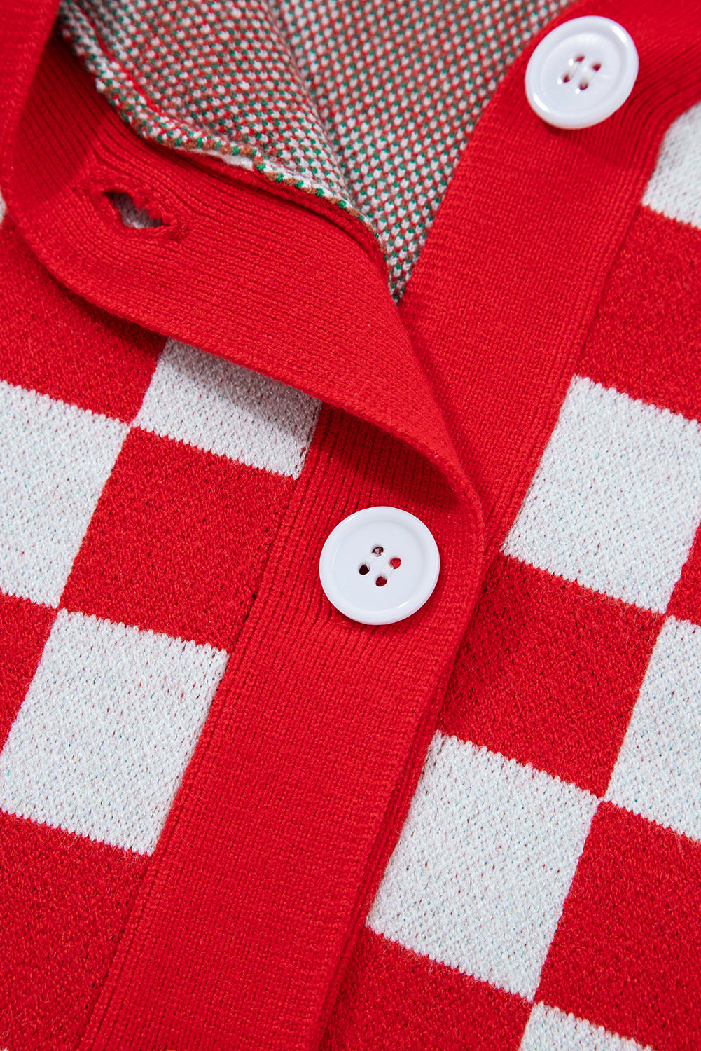 Checkered Christmas Tree Knit Cardigan