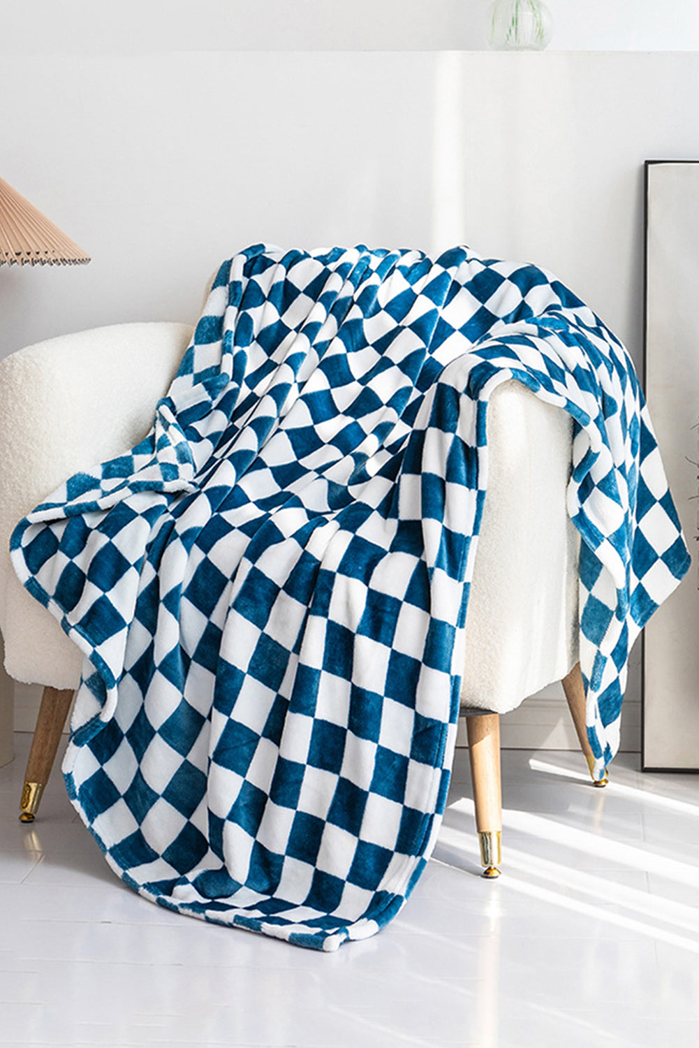 Orange Checkerboard Printed Soft Throw Blanket 120*200cm