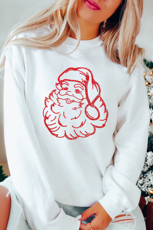 Christmas Santa Claus Rhinestone Sweatshirt