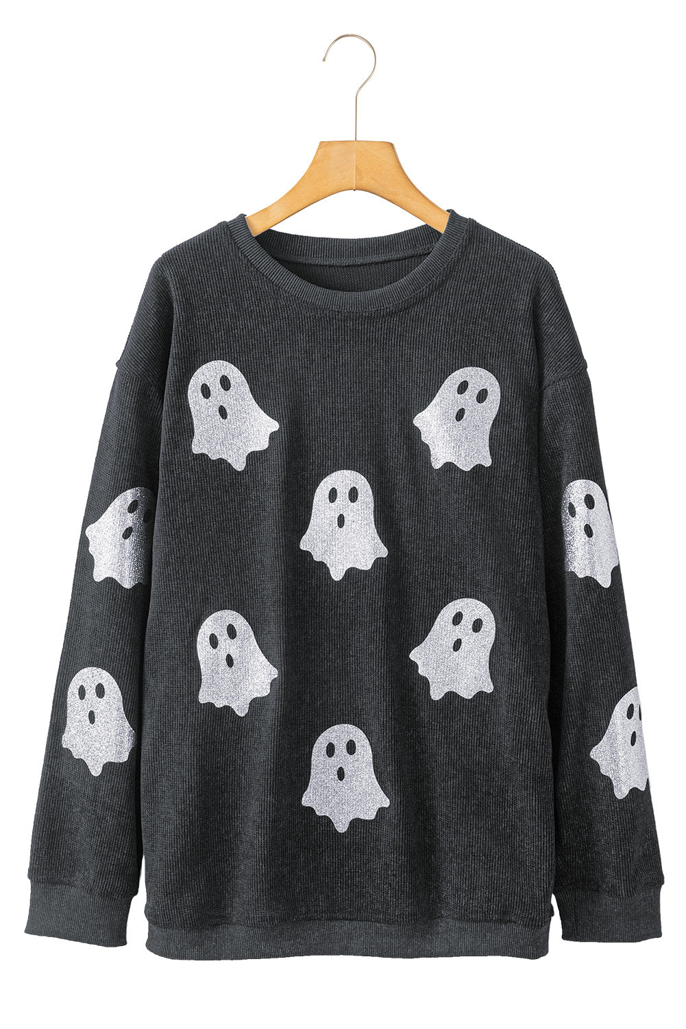 Glitter Halloween Ghost Corded Sweatshirt