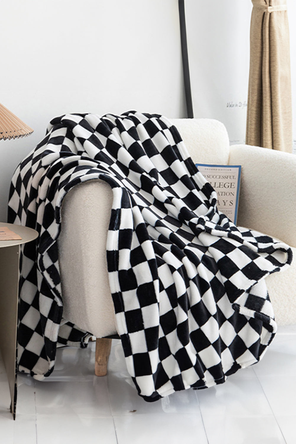 Orange Checkerboard Printed Soft Throw Blanket 120*200cm
