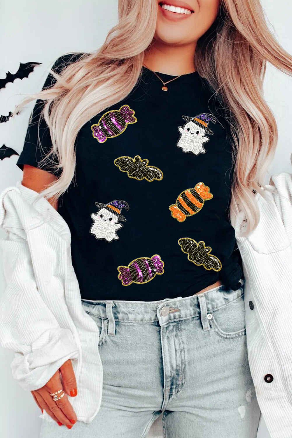 Sequined Halloween Spirit  Tee