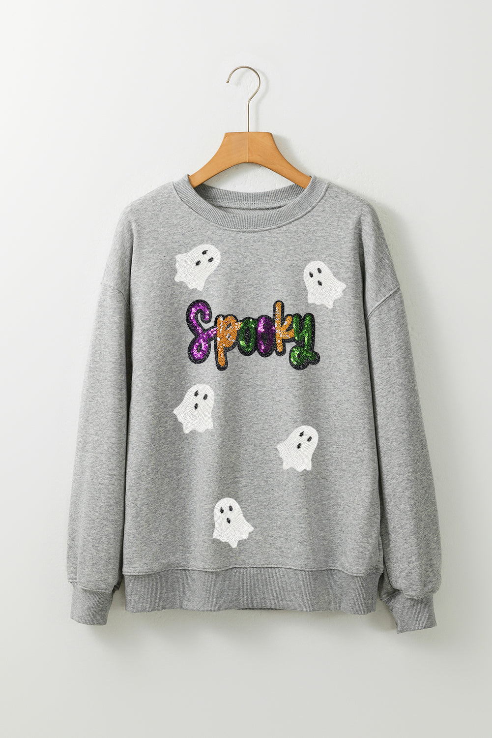 Spooky Halloween Ghost Sequin Sweatshirt