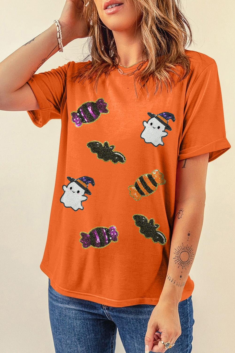 Sequined Halloween Spirit  Tee